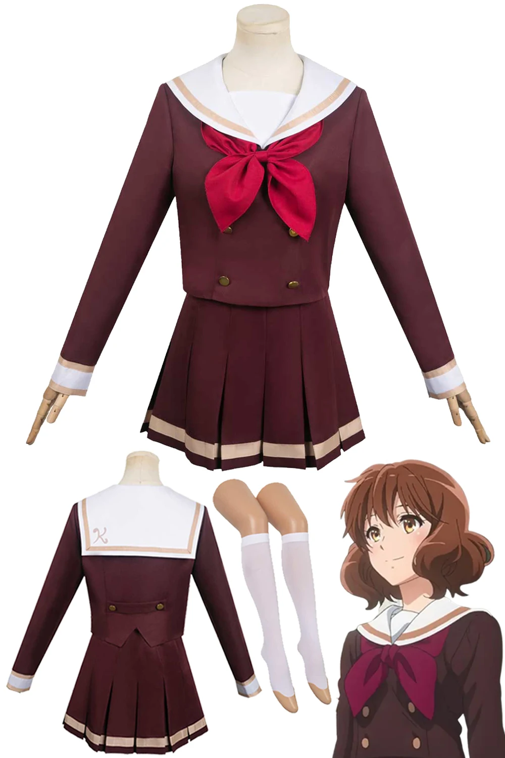 Oumae Kumiko Anime Sound Cosplay Euphonium Costume Skirt Top Bow Tie Halloween Carnival Roleplay Suit For Female Women Adult