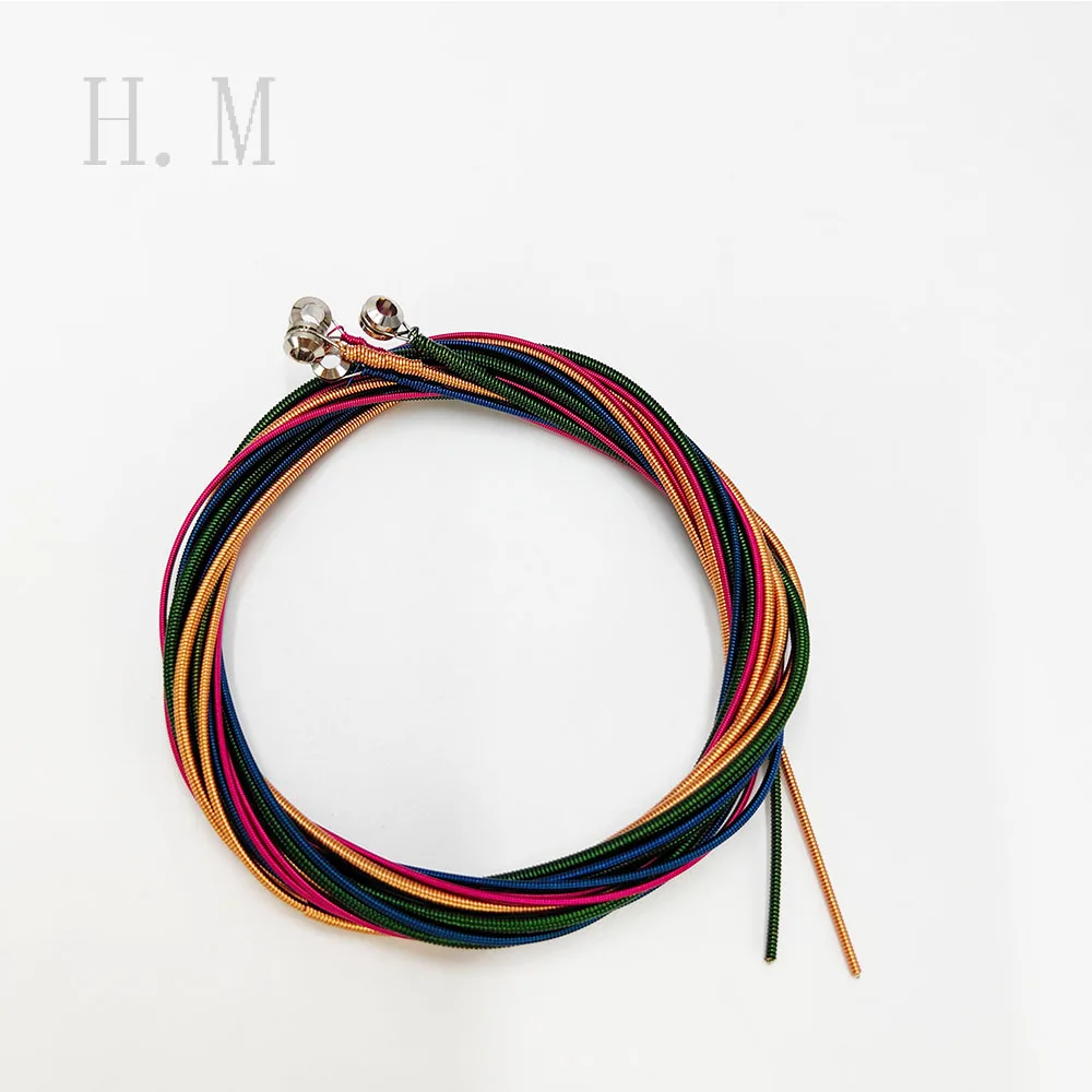 4Pcs Electric Bass Strings Colorful Steel Core Copper Alloy Wound Colorful Strings 4-String Electric Bass Parts & Accessories