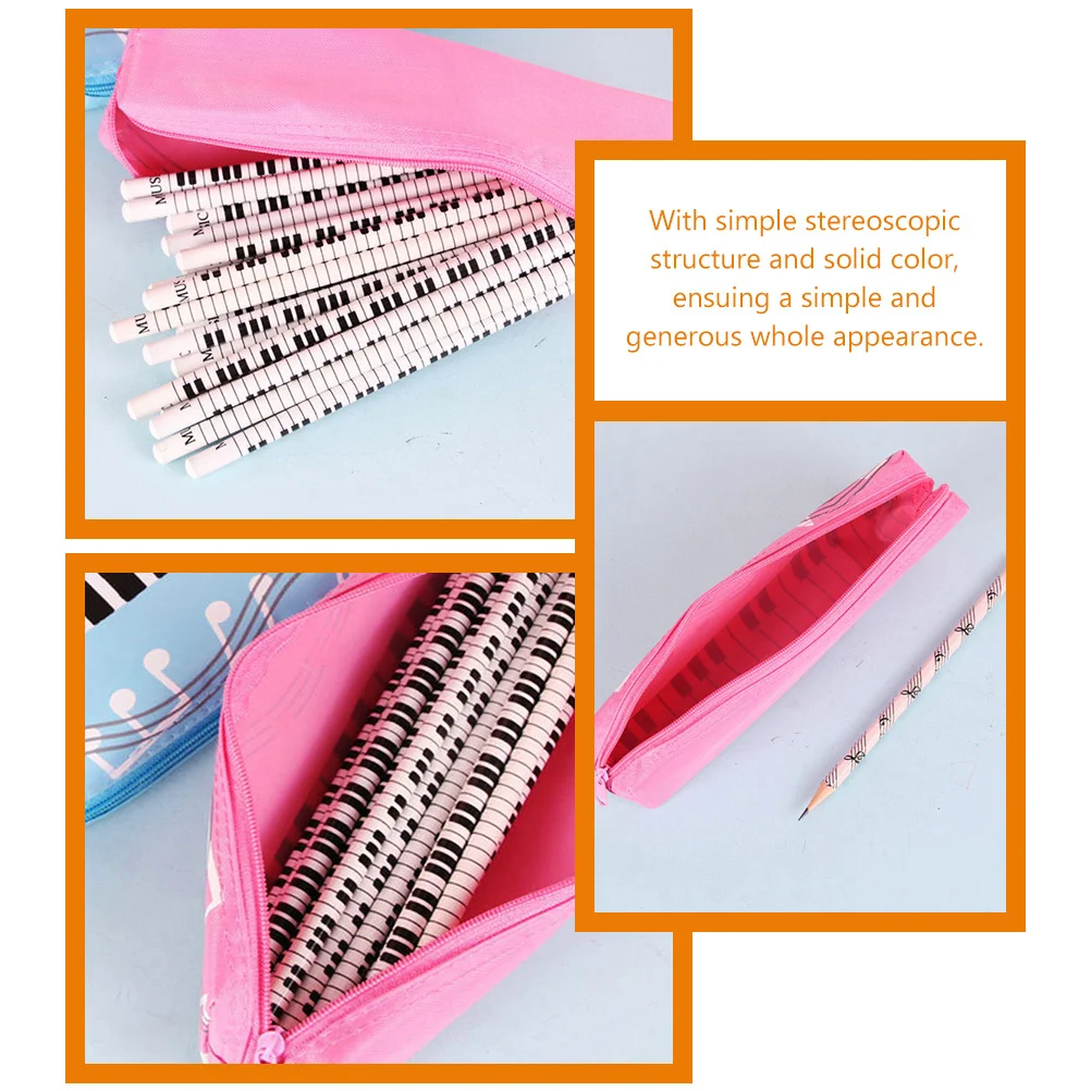 

3Pcs Piano Pencil Storage Bags Multi-Function Portable Convenient Pen Holders Student Pencil Pouches Zipper Pen Storage Bag