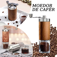 Coffee Bean Manual Milling Crank Hand Wood Grain Stainless Steel Coffee Grinder Camping Home Portable Retractable Handle Grinder