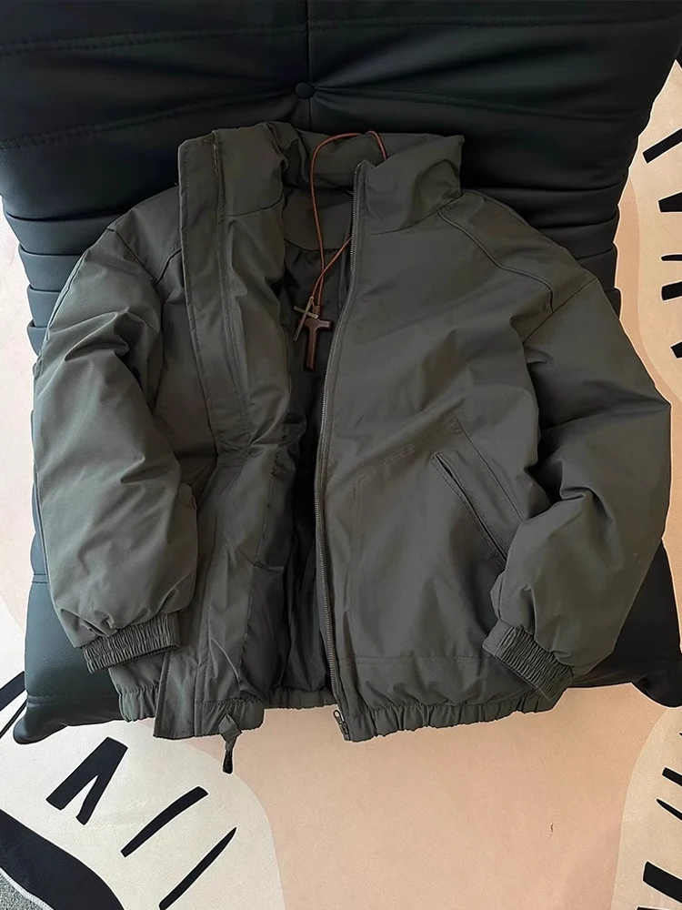 

Мужская хлопковая куртка с глубокими глазами и воротником-стойкой, осенне-зимняя куртка в американском стиле ретро, модное брендовое пальто для хлеба