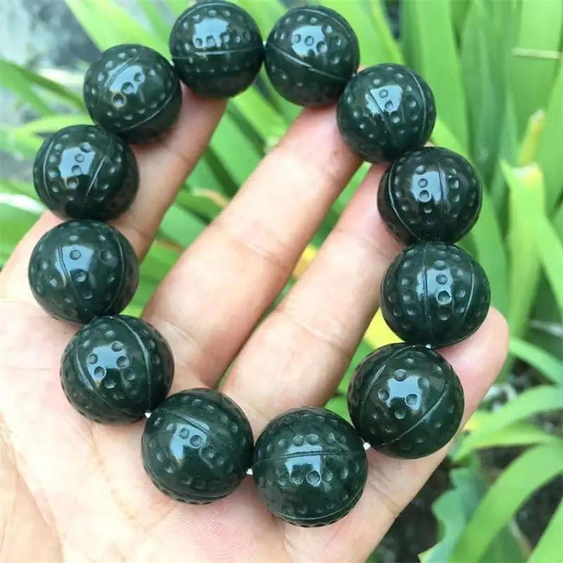 

Natural Xinjiang Hetian Jade Sapphire Men's and Women's Whole Diamond Bodhi Bead Bracelet Bracelet