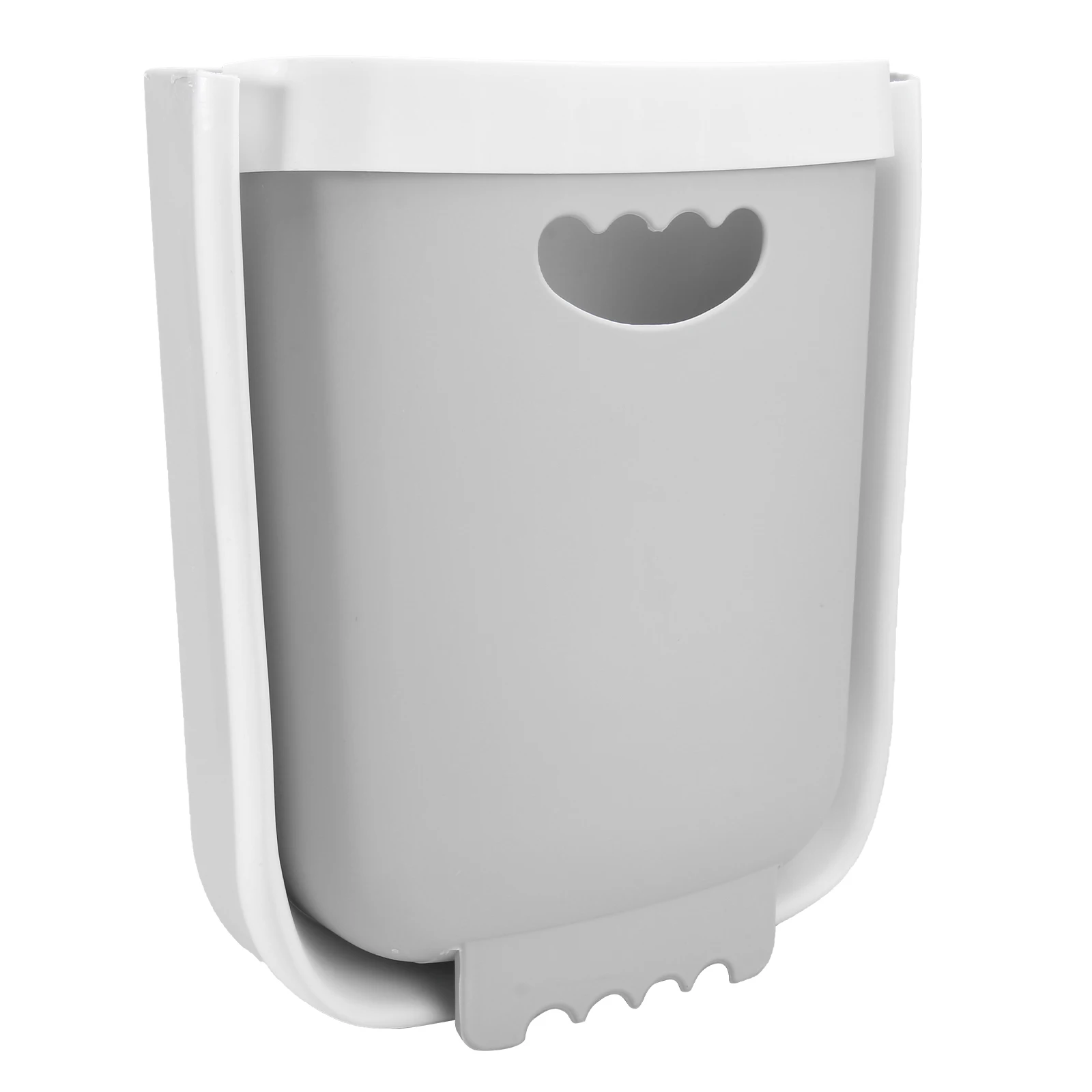 

Wall Mounted Trash Can Plastic Kitchen Wastepaper Basket Foldable Container 2cm Inner Door Panel Dry Wet Sorting Stickers Space