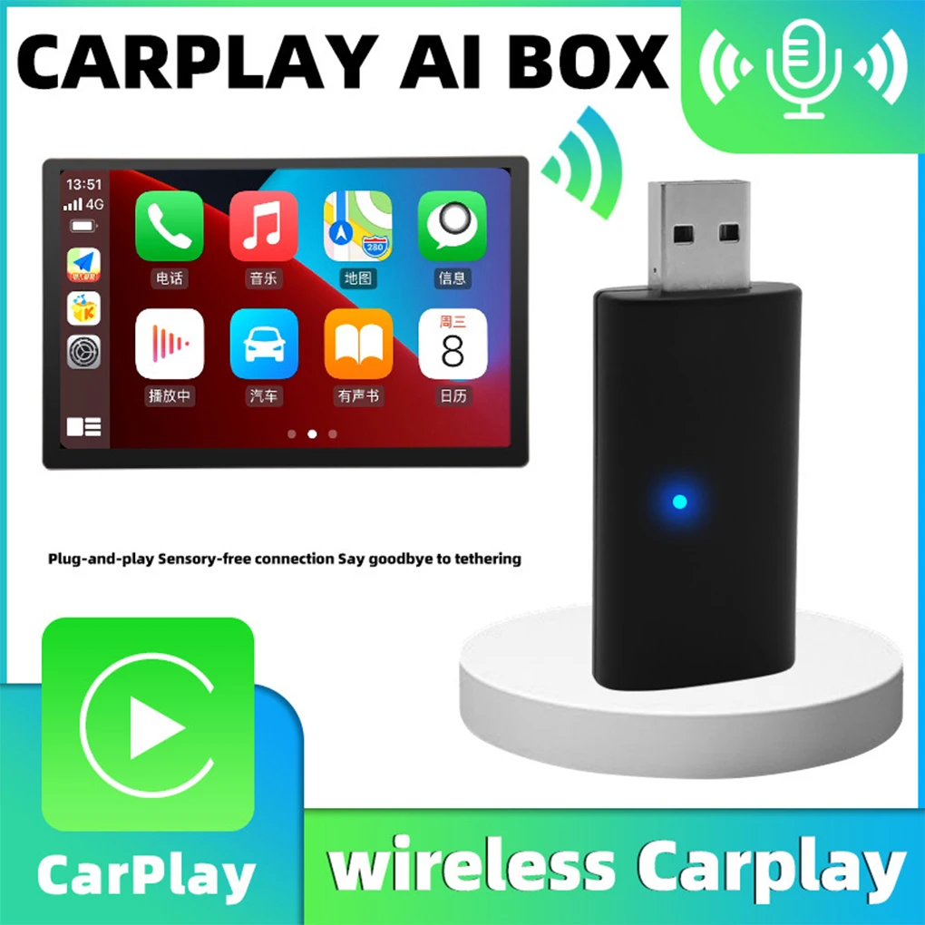 CarPlay Wireless Adapter for Convert Factory Wired CarPlay to Wireless Plug and Play