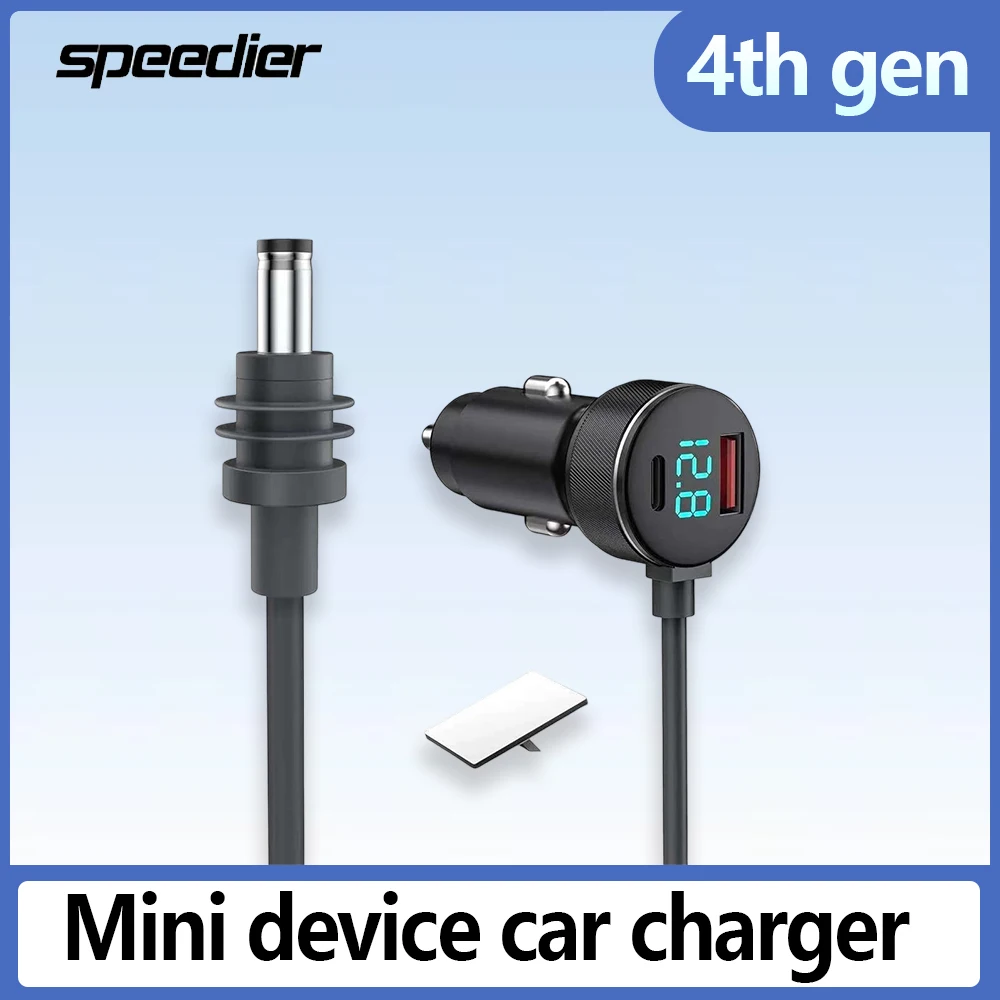 

4th Gen Mini Digital Display Car Charger for Cigarette Lighter Port Power Cable USB C/A Port To DC 12-24v Fast Charging 30-35w
