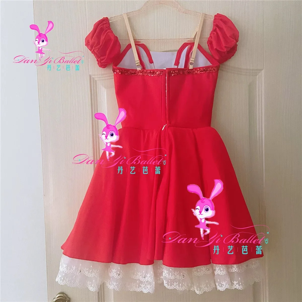 Traje de ballet para niños, disfraz de director de rábano, vestido de competición, vestido de gasa rojo, personalizado profesionalmente