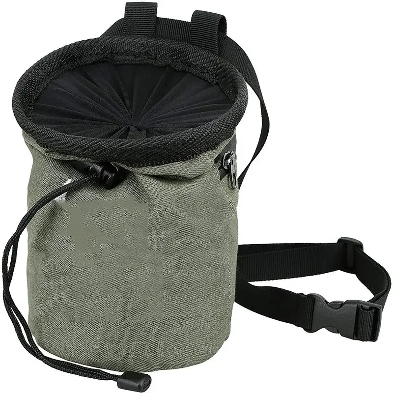 Sport Climbing Bag,Roundtangular Canvas Large Bouldering Climbing Chalk Bag With Zippered Phone Pocket For Outdoor Indoor