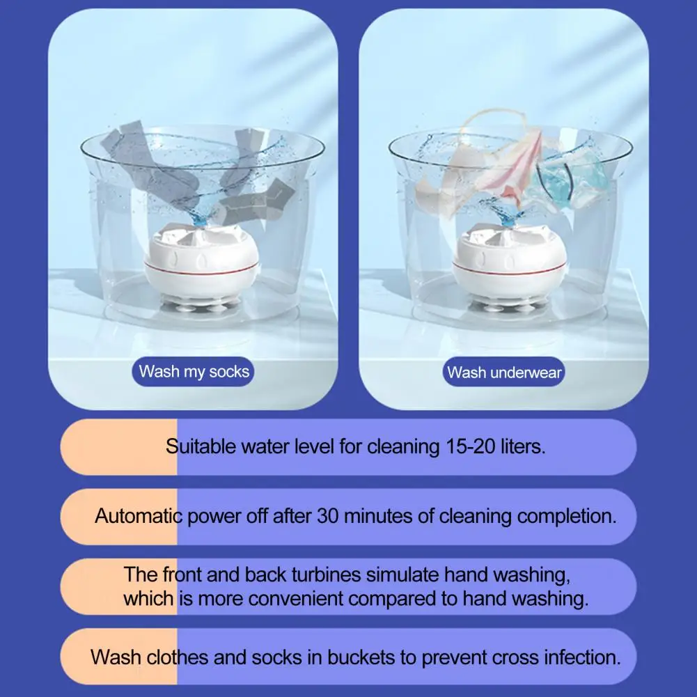 Washing Machine Portable Mini Washing Machine Low Noise Laundry Washer Powerful Electric Washer for Baby Clothes Underwear Socks