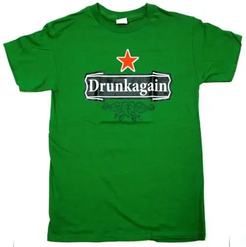 DRUNKAGAIN T-shirt Drinking Adult Humor Beer Booze Tee Men's 100% Cotton New