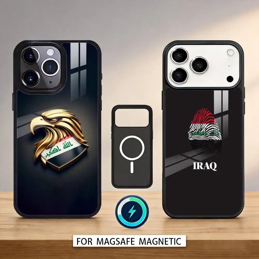 

N-Nation I-Iraq Flag Phone Case For iPhone17,16,15,14,13,12,Pro,Max,Magnetic For Magsafe Wireless Charging