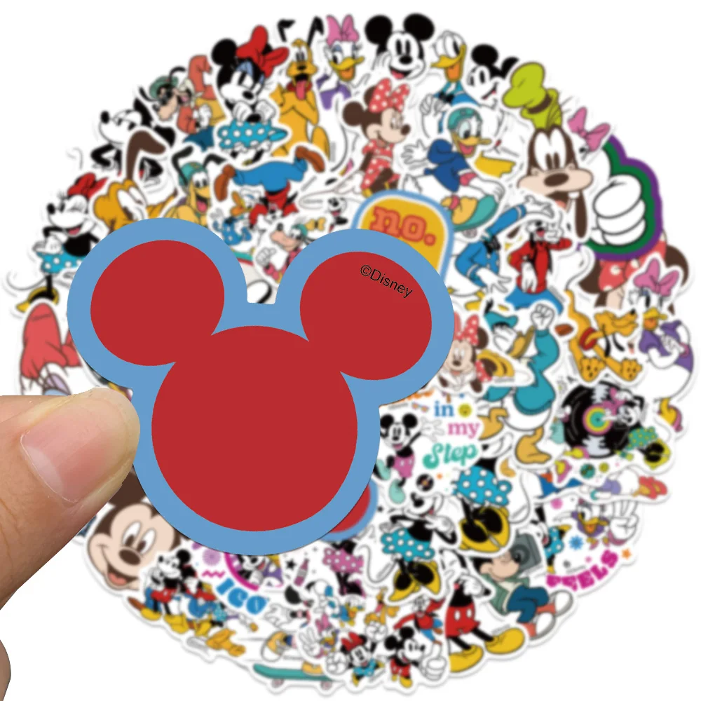 50PCS Disney Movie Mickey Stickers Anime Decal DIY For Skateboard Laptop Motorcycle Cool Cute Cartoon Sticker Pack Kids Toy