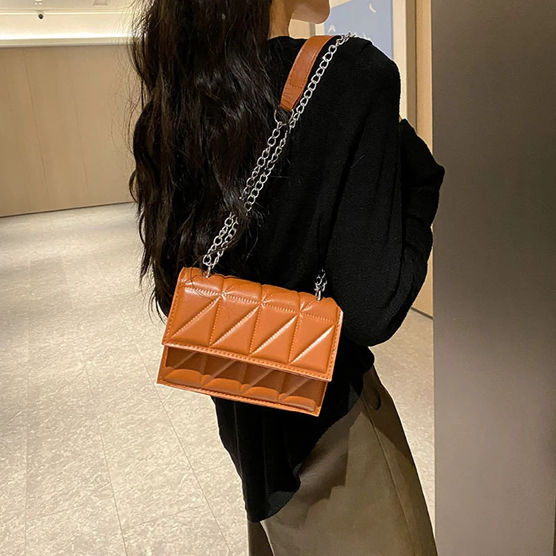 Designer Mode Frauen Umhängetasche Damen PU Leder Griff Handtaschen Kette Riemen Umhängetaschen für Frauen – Detail 13
