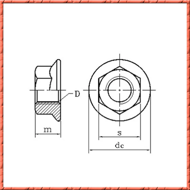 DIN6923 Stainless Steel 304/316 Flange Nut Hexagon Lock Screw With Washer Non-slip Nut M4/M5/M6/M8/M10/M12/M16/M20