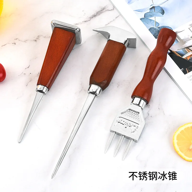 DEOUNY Cocktail and Ice Pick Japanese style three pronged three headed Single Pronged shaved Ice For Bartender  Barman Bar Tools