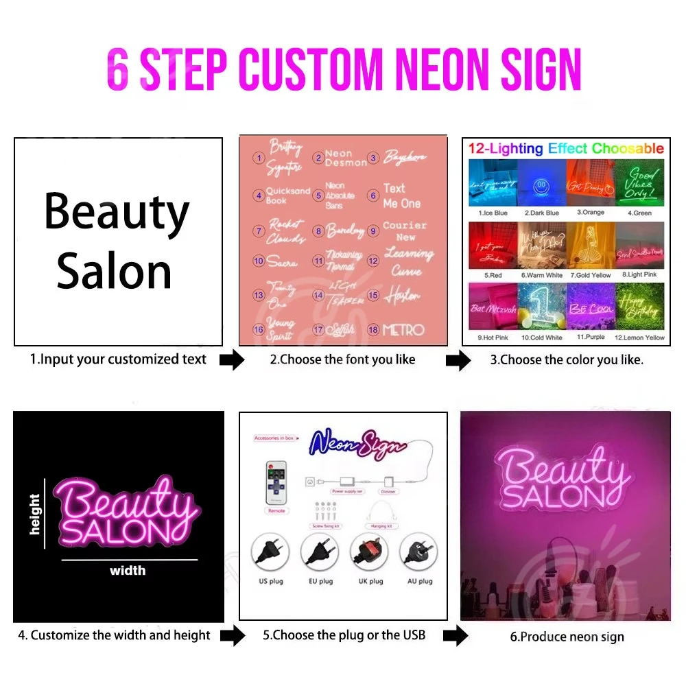 Insegne LED al neon personalizzate in acrilico 3D: adatte per barbieri, bar, caffetterie, saloni di bellezza, studi, eventi di compleanno e decorazioni per feste