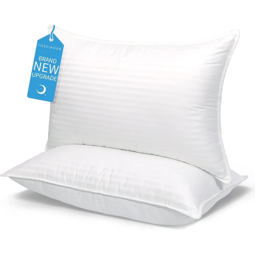 

Bed Pillows Queen Size: Hotel Quality Set of 2 - Down Alternative Microfiber Filled for Back, Stomach, Side Sleepers