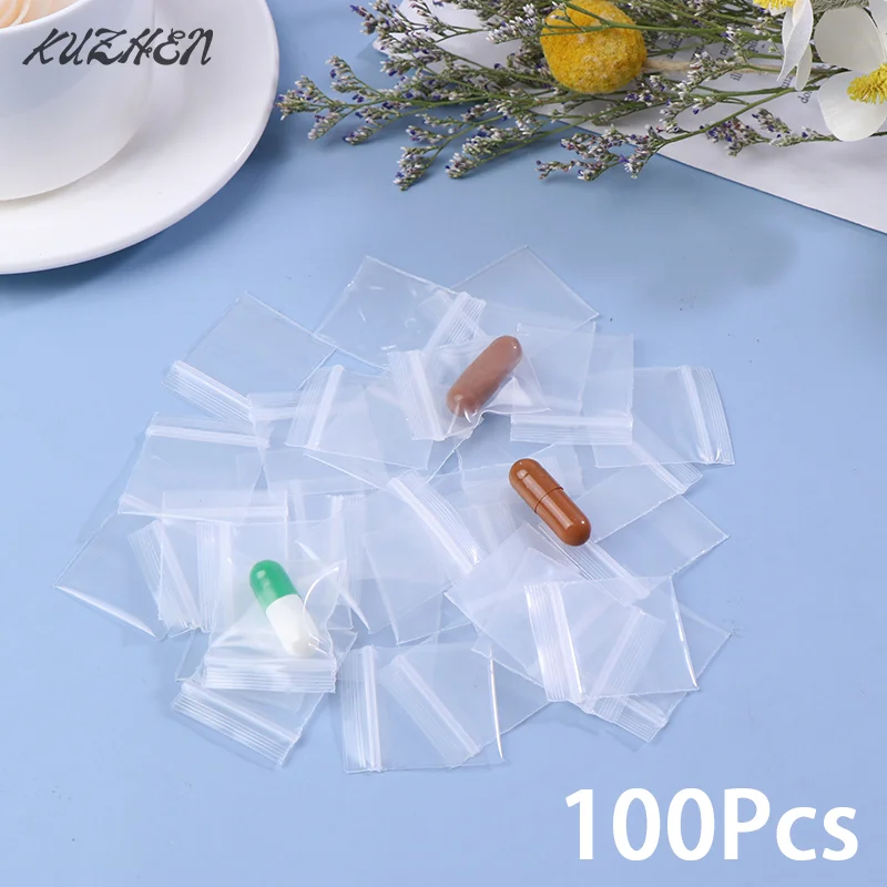 

100PCS PE Plastic Packaging Bags Zip Lock Bag Pill Packaging Pouches New Mini Zip Lock Bags Zipper Bag Ziplock Bag 2.5x3cm