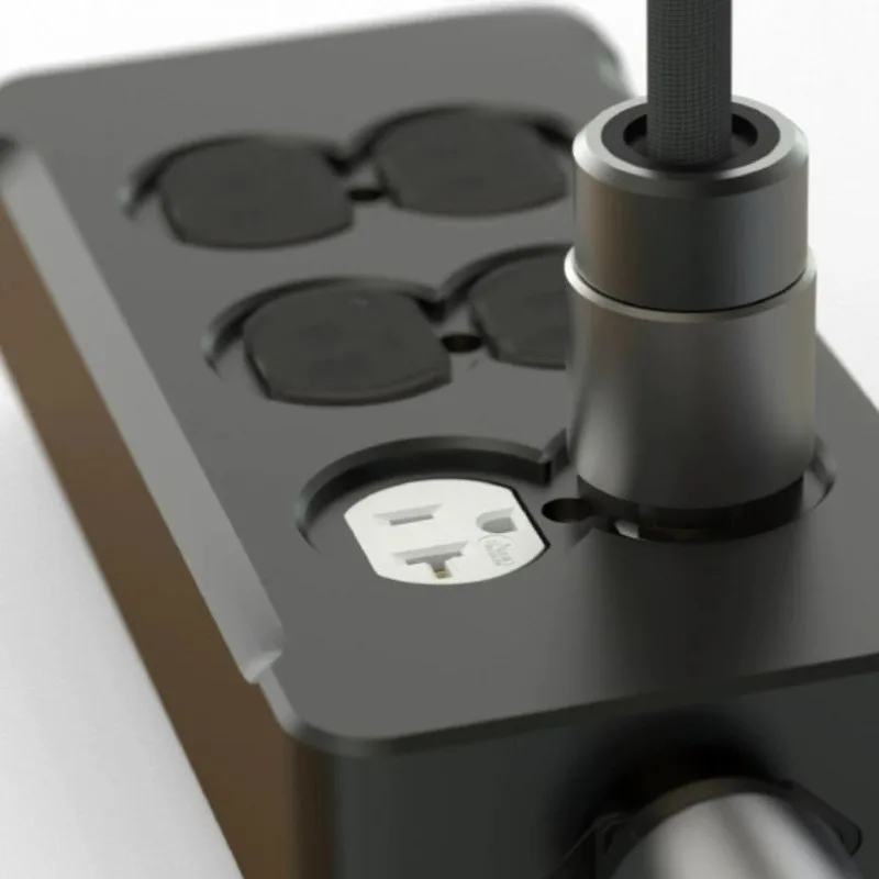 Audio fever power socket gold-plated American standard socket with shock absorption non-filtering drag patch panel