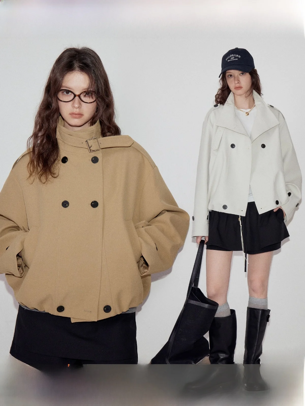 

Fano Mat Silhouette Sweet And Chic Bloom ort Coat Jaet Женское весеннее свободное пальто из полиэфирного волокна Long Sve Stand Co...