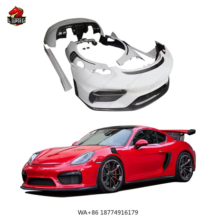

Style Body Kit for Boxster 981 718 Half Carbon Fiber Front Bumper Fender Rear Bumper Bodykit