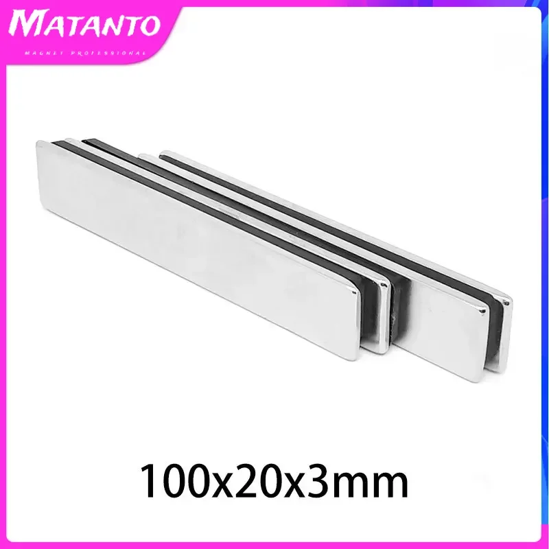 1/2/5//10PCS 100x20x3mm Block Rare Earth Neodymium Magnet 100x20x3 Longer Neodymium Magnet N35 Permanent Magnet Strong 100x20x3