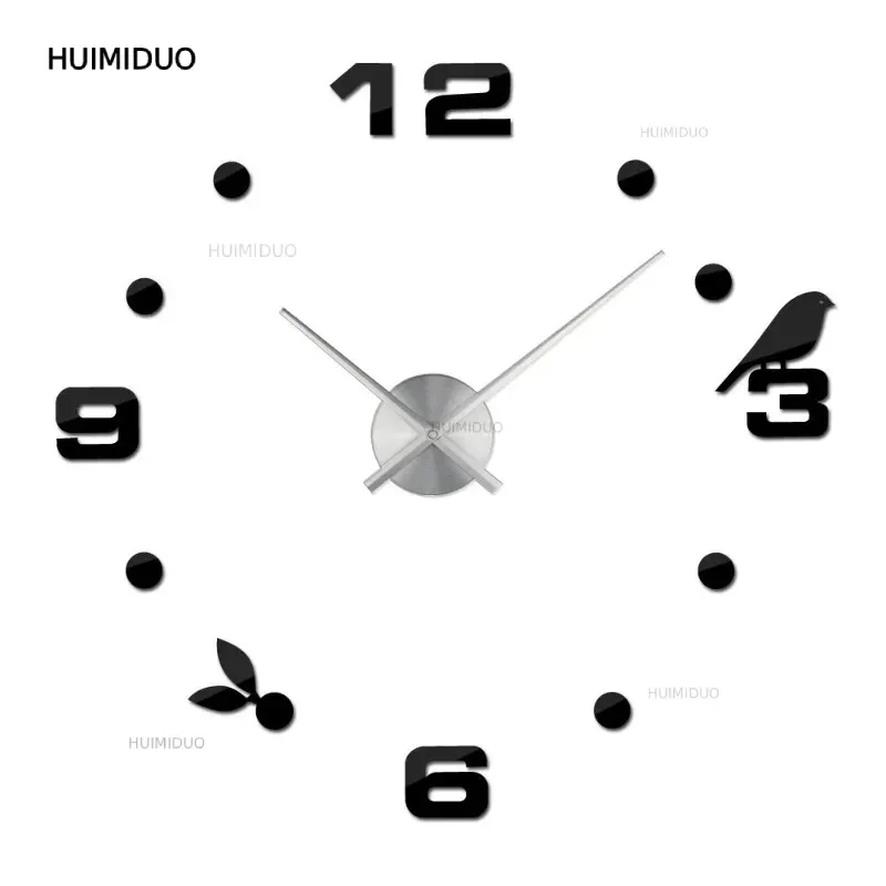17-47 inch wall sticker frameless digital DIY digital Rhododendron 3d digital wall clock