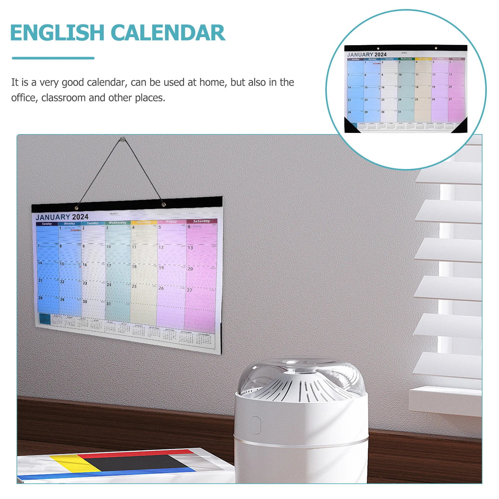 

Thick Paper Desktop Wall Living Room Office Decorative Time Planning Agenda English Simple Practical Calendar For Home Office
