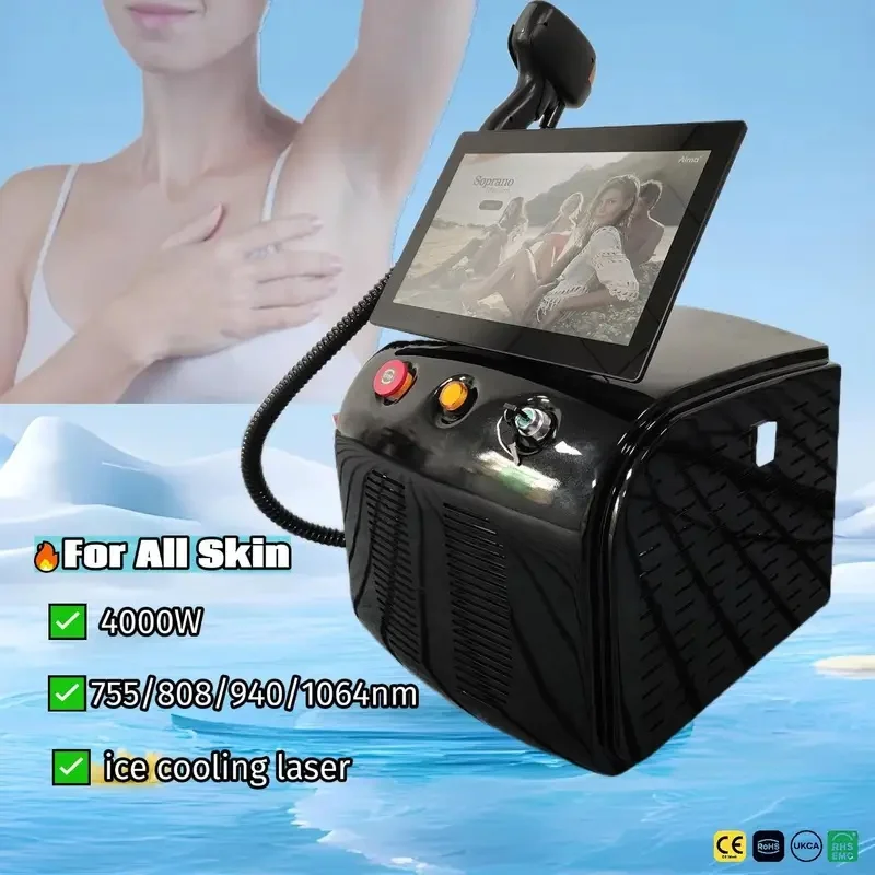 2026 Multi-Wavelength Diode Laser 755 808 940 1064nm Laser Epilator with Cooling Head Painless for Face and Body