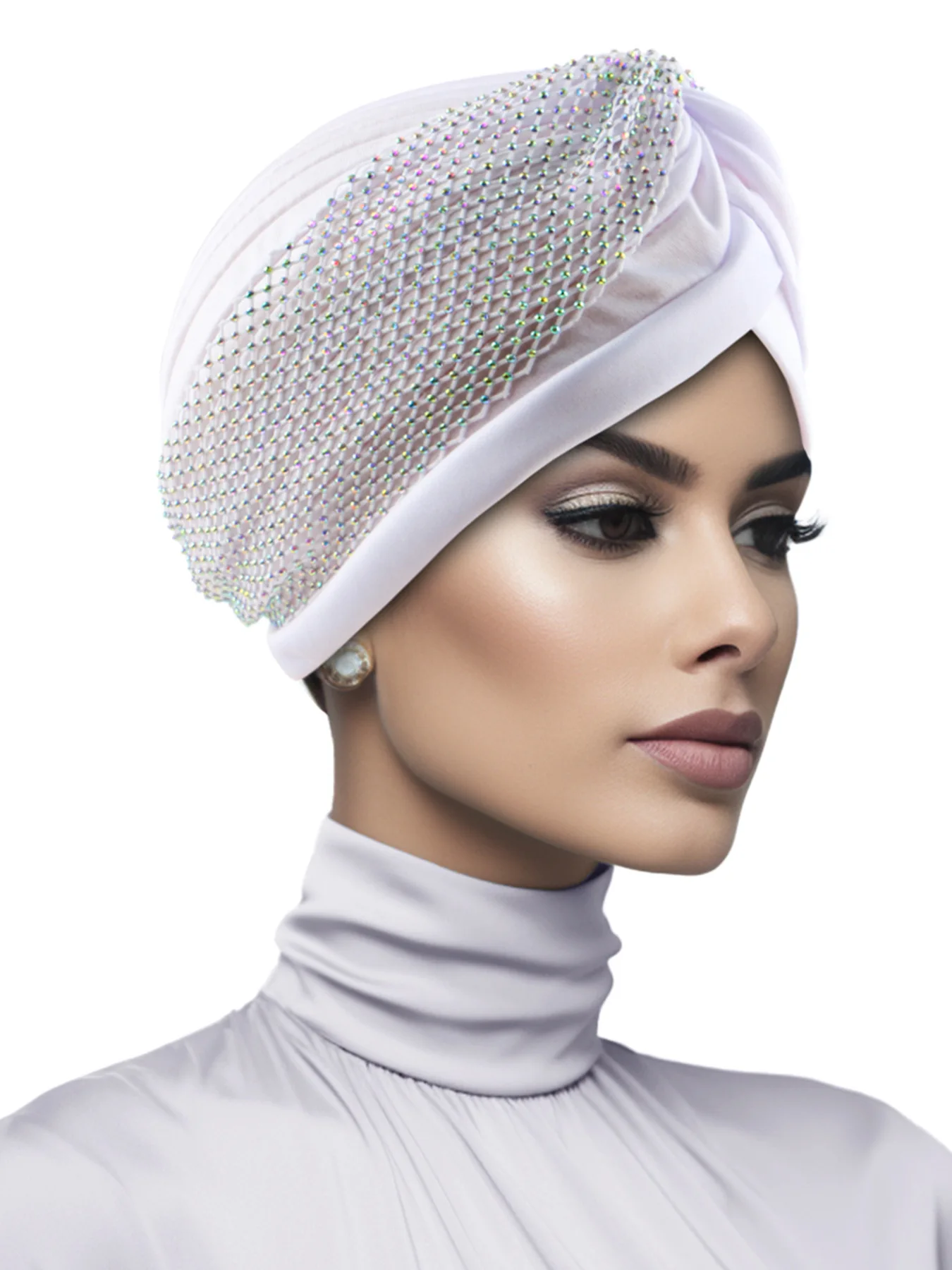 

Модный тюрбан с бриллиантами, женский мусульманский хиджаб, африканский авто геле, капот, химиотерапия, головной платок, индийская шляпа, повязка на голову, свадебный головной убор