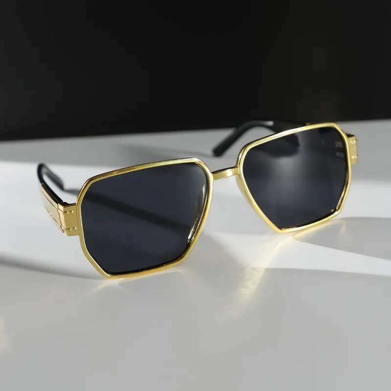 

Retro Polygonal Slimming Sunglasses Unisex Fashionable Punk Style Dancing Party Glasses Men's Women's Square Face Suitable