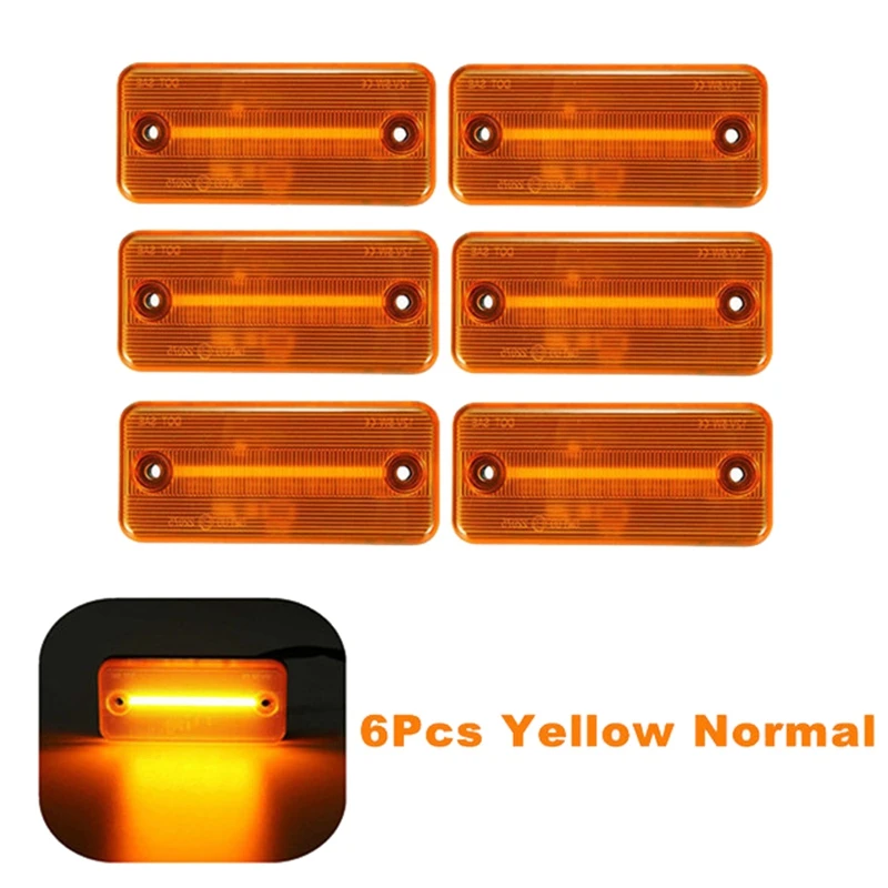 6Pcs Yellow Car LED Side Marker Light Turn Signal Light for Iveco Fiat Ducato Citroen Peugeot Boxer Renault VOLVO Truck