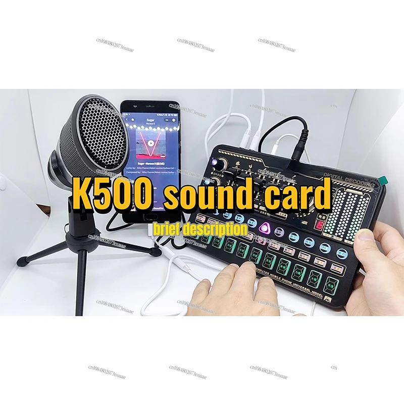 Desktop Setup Sound Card K500 Audio Card with Effects Podcast Condenser Microphone Recording Full Kit Streaming Studio