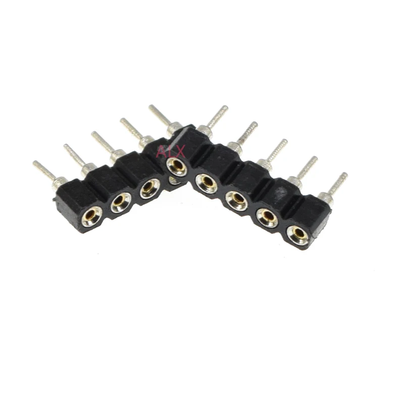 10Pcs 1X5 Pin Enkele Rij Ronde Vrouwelijke Pin Header 2.54Mm Toonhoogte Strip Connector Socket 5 P 5PIN 5 pin Voor Pcb Board Arduino