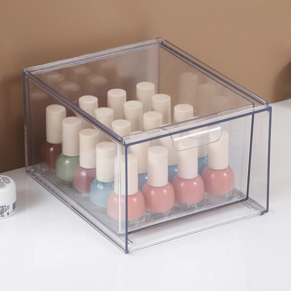 

Clear Drawers Display Case Stackable Storage Box Cabinet Fridge Plastic Transparent