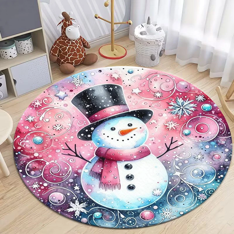 

MINISO С Рождеством фестиваль большой площади круглый ковер мультфильм шезлонг спальня прикроватный коврик украсить подарок девушке