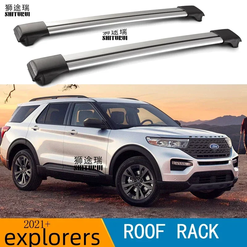 2Pcs Roof Bars for Ford explorers Explorer 2021-2024 6TH U625 SUV Aluminum Alloy Side Bars Cross Rails Roof Rack Luggage Carrier