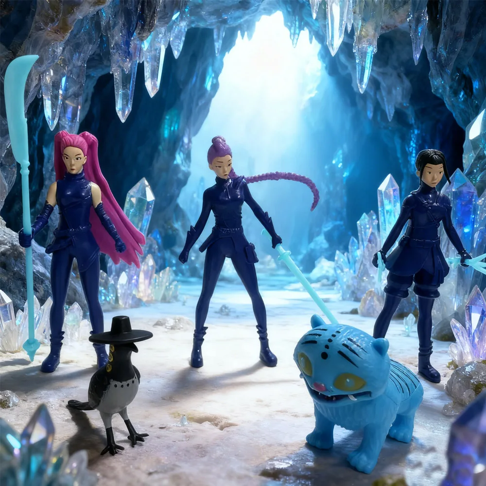 5-Piece Anime Action Figure Set with Fantasy Characters, Raven & Tiger - Decorative Collectible Statues for Display