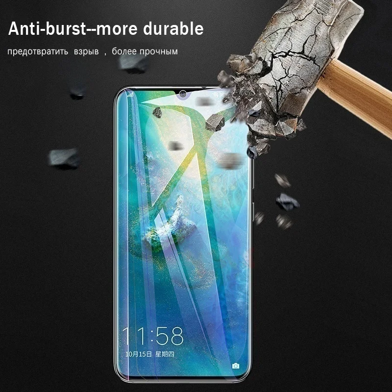 Vidro temperado protetor de tela cobertura completa para huawei p20 p30 lite p40 pro honra 8x9x10 9 20 lite, 2pcs