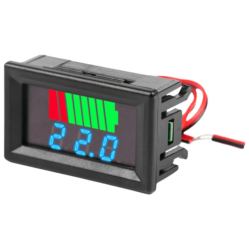 Car Battery Charge Level Indicator Battery Capacity Tester LED Display Battery Voltage Meter Capacity Indicator Auto Identify