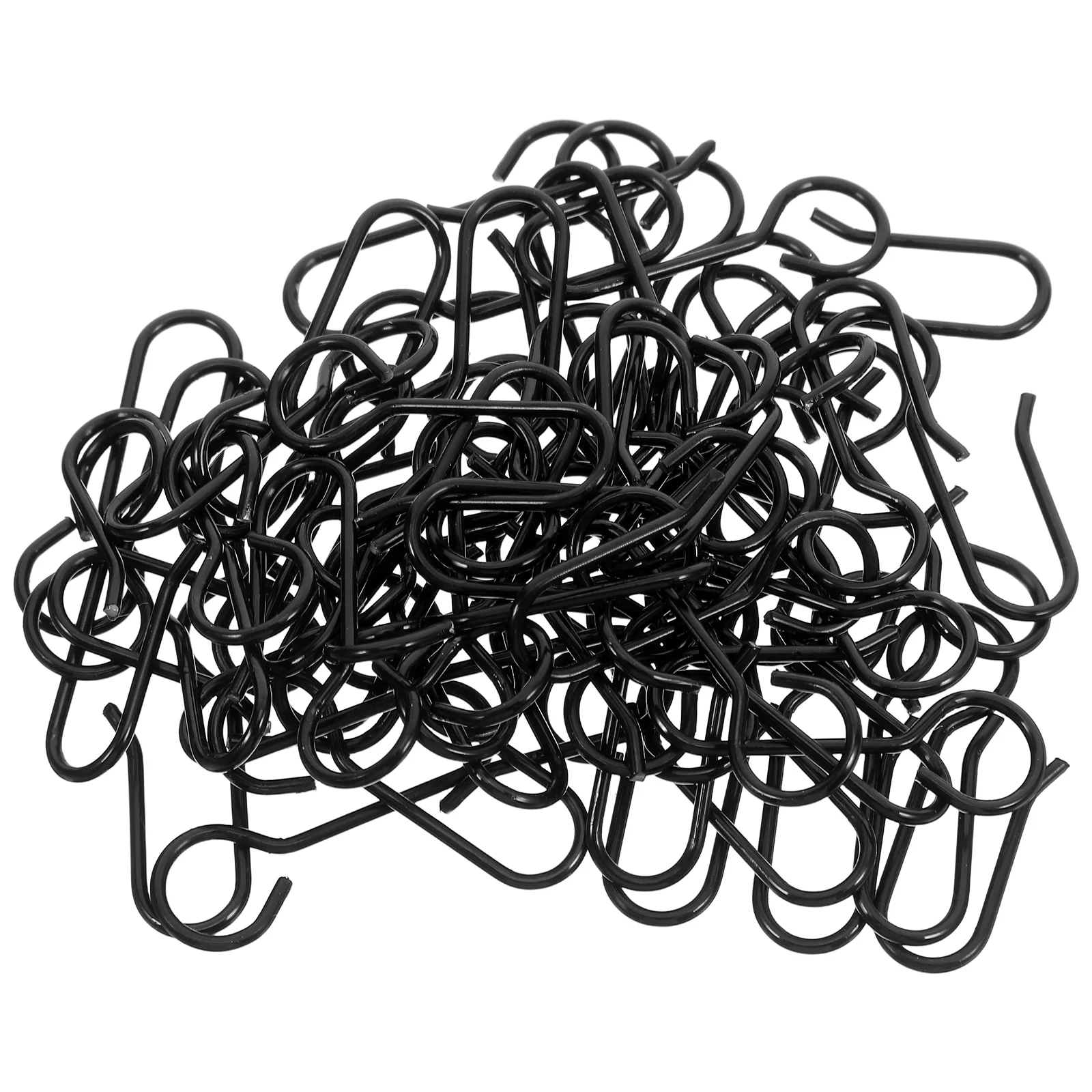 

60Pcs S-Shaped Metal Curtain Track Hooks Flexible Installation Ceiling Mount Noise-Reducing Home Decor Accessories