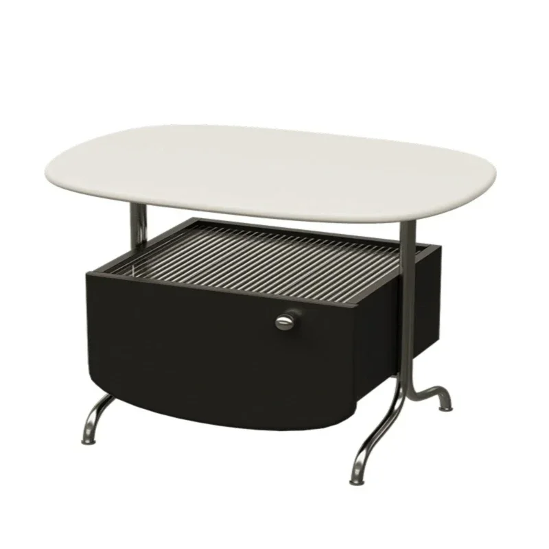 Stainless steel bedside table Changhong glass simple master bedroom storage bedside cabinet