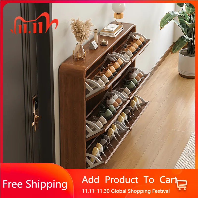 

Solid Wood Simple Shoe Cabinets Vintage Living Room Nordic Storage Shoe Cabinets White American Vetrina Soggiorno Furniture