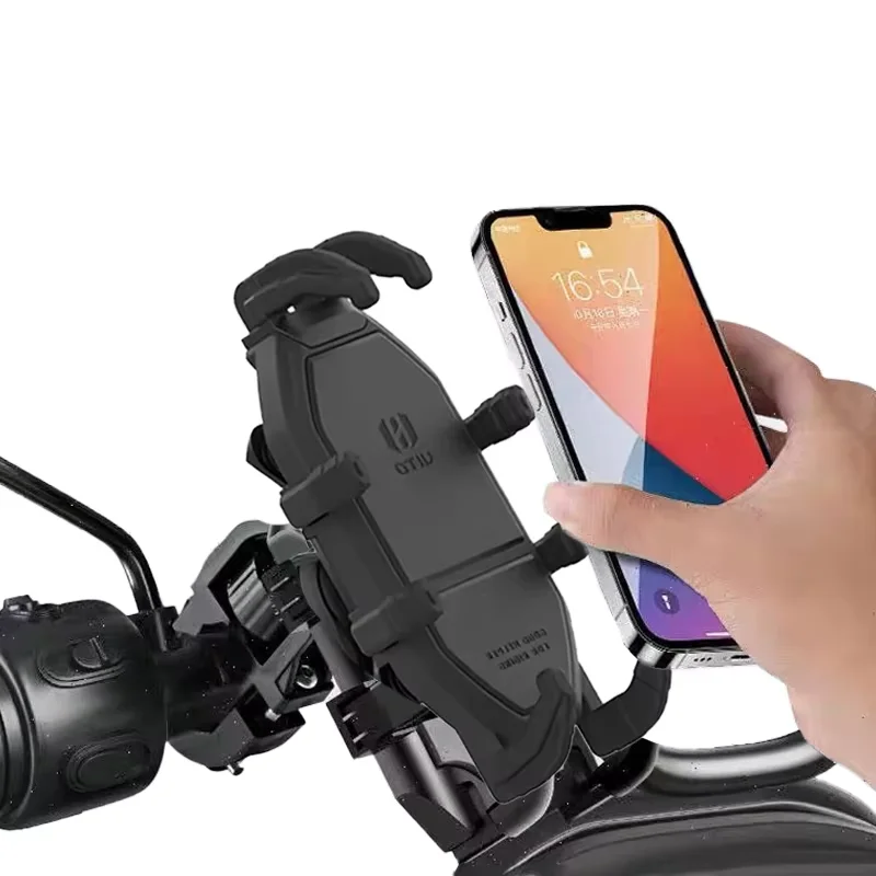 

Универсальный мотоциклетный держатель для телефона SMNU с четырехсторонним замком, защита от сотрясений, работа одной рукой, регулируемое крепление