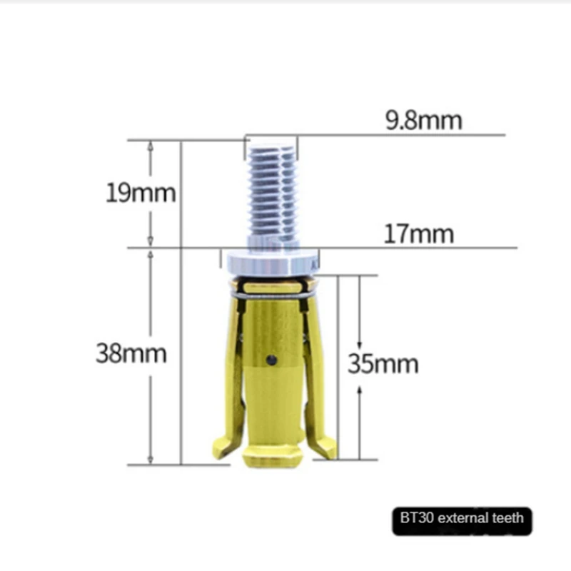 Pinza de husillo con rosca externa, cortador de torno, fresado, mecanizado CNC, 4 Flap Pull Claw, 45 grados
