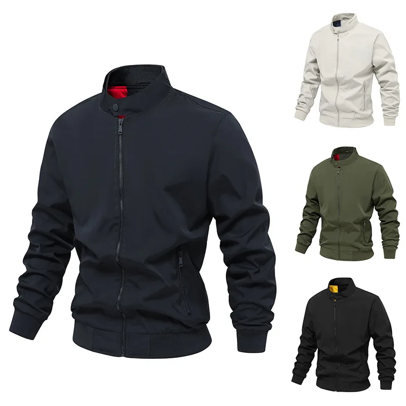 

2025 новая модная тенденция, корейская версия для спорта и отдыха, облегающая высококачественная мужская куртка на молнии, осенняя мужская одежда