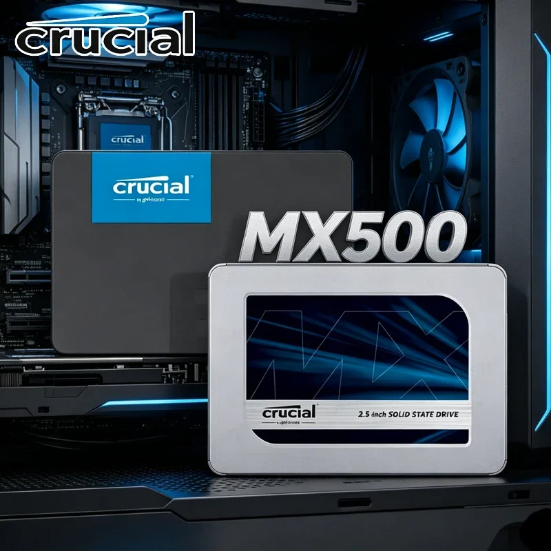 Unidad de Almacenamiento Rápido Crucial MX500 BX500 SSD SATA de 2.5 Pulgadas, 240G, 500GB, 1TB, 2TB, 3D NAND para Computadora Portátil y de Escritorio