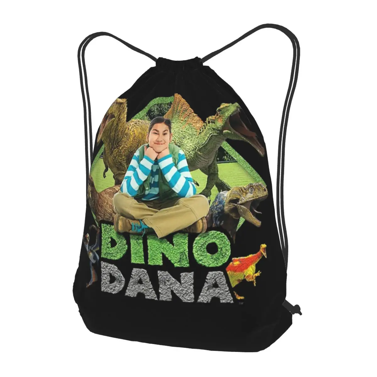 

Dino Dana Real Backpacks Casual Drawstring Bags Shoes Bag Book Bags for Man Woman School