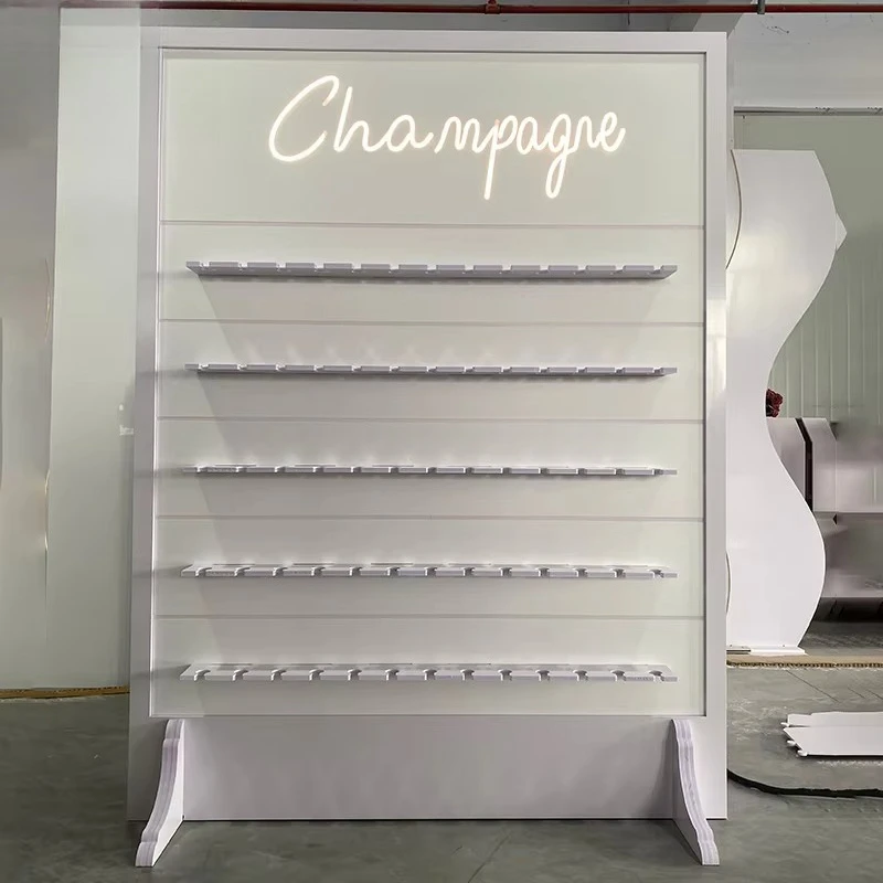 Smooth Smooth Custom Wedding Display Acrylic Wine Rack Cocktail Display Party Wedding Bar Drinks Champagne Wall