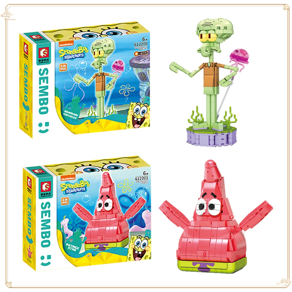 

Popular SpongeBob SquarePants Building Block Fun Puzzle Assembled Toys Children's Collection Christmas Gifts Anime Bricks Dolls