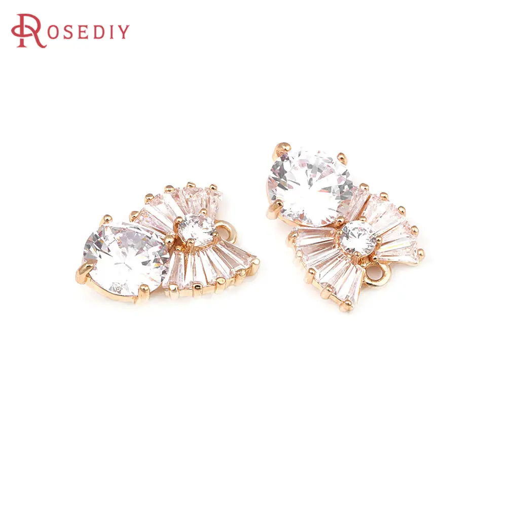 

Подвески с бантом женские, латунные ювелирные украшения из 18-каратного золота с цирконием, 6 шт., аксессуары для изготовления ожерелья, сережек